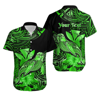 Custom Personalised Hawaii Monk Seal Hawaiian Shirt Polynesian Kakau With Kanaka Green
