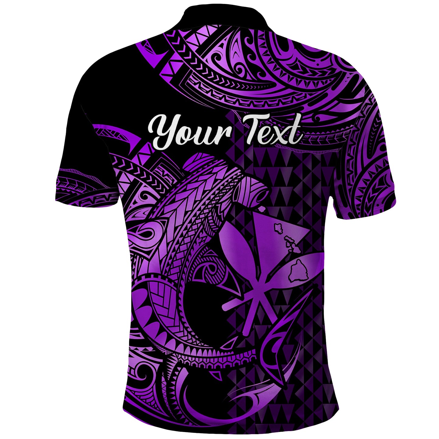 Custom Personalised Hawaii Hammerhead Shark Polo Shirt Polynesian Kakau With Kanaka Purple