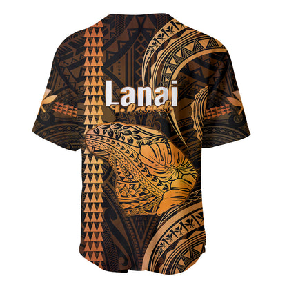 Polynesian Hawaiian Islands Baseball Jersey Lani Map Gold Kanaka With Kakau
