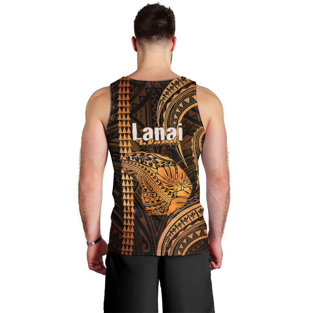 Polynesian Pride Hawaiian Islands Men Tank Top Lani Map Gold Kanaka With Kakau