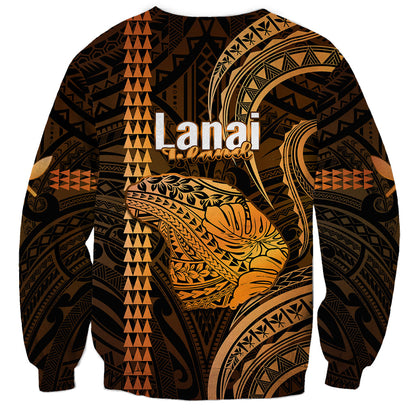 Polynesian Hawaiian Islands Sweatshirt Lani Map Gold Kanaka With Kakau