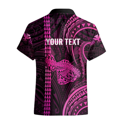 Personalised Hawaiian Islands Hawaiian Shirt Maui Map Pink Kanaka With Kakau