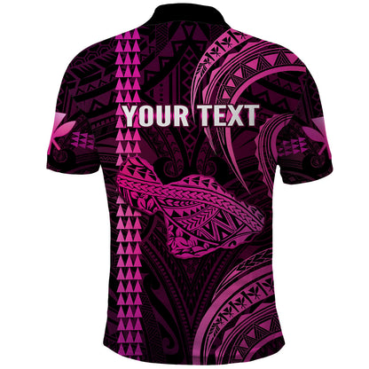 Personalised Hawaiian Islands Polo Shirt Maui Map Pink Kanaka With Kakau