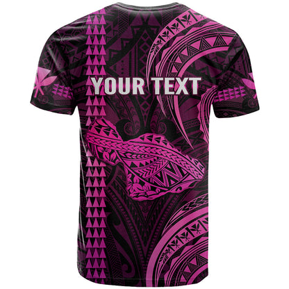 Personalised Hawaiian Islands T Shirt Maui Map Pink Kanaka With Kakau