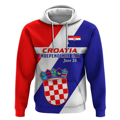 Custom June 25 Croatia Hoodie Independence Day Hrvatska Coat Of Arms 32Nd Anniversary