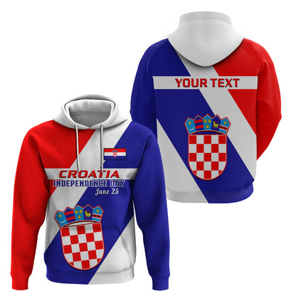 Custom June 25 Croatia Hoodie Independence Day Hrvatska Coat Of Arms 32Nd Anniversary