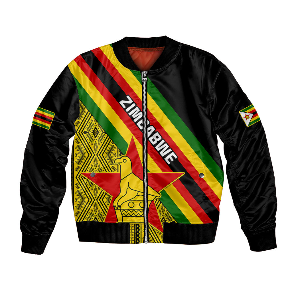 Zimbabwe Bomber Jacket African Pattern With Flag Style