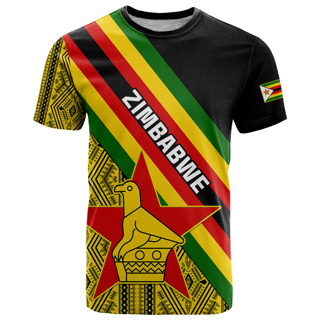 Zimbabwe T Shirt African Pattern With Flag Style