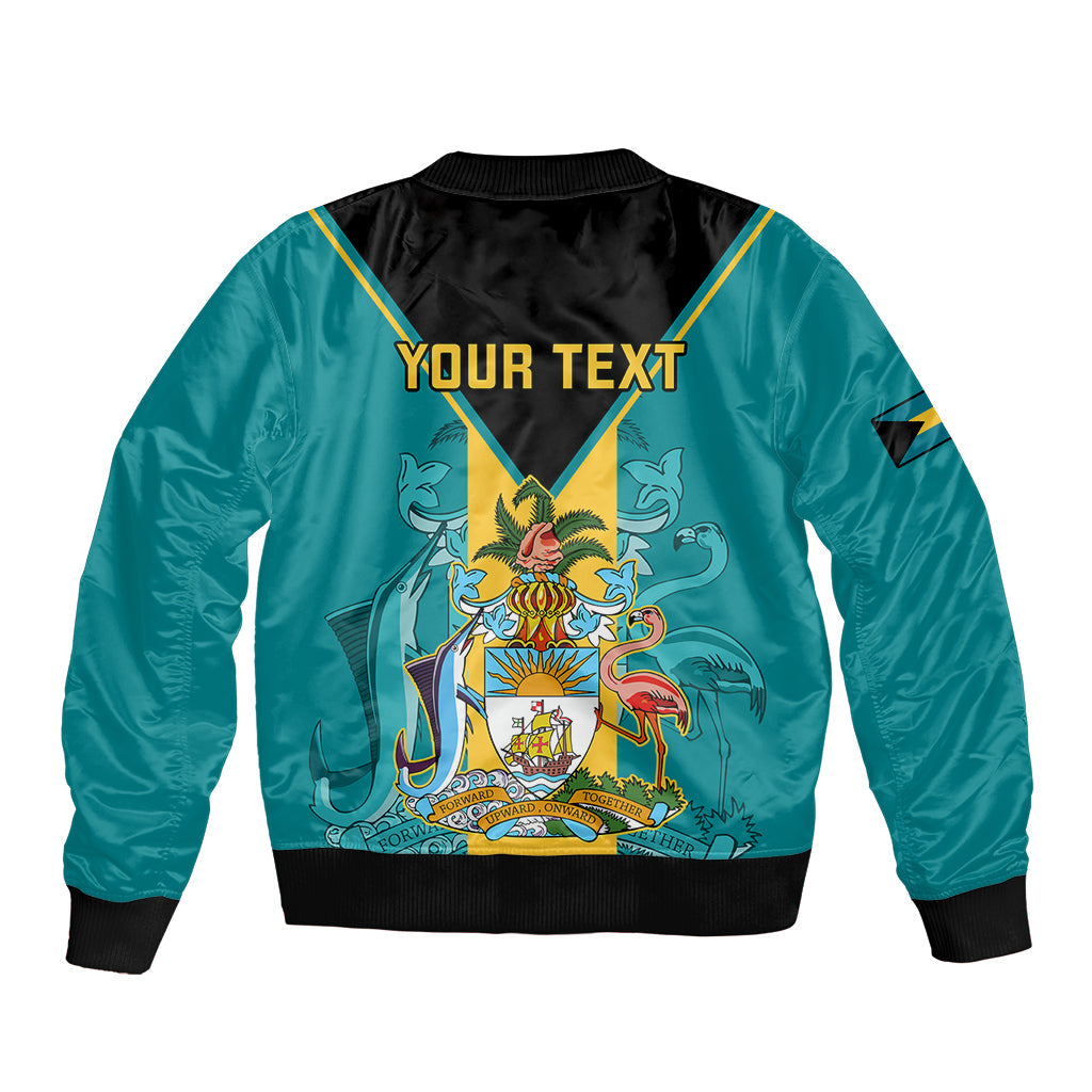 Personalised Bahamas Sleeve Zip Bomber Jacket Happy Bahamian Emancipation Day