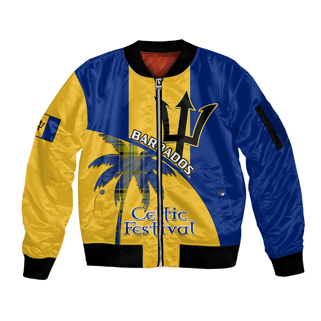 Personalised Barbados 2023 Sleeve Zip Bomber Jacket Celtic Festival Special Version