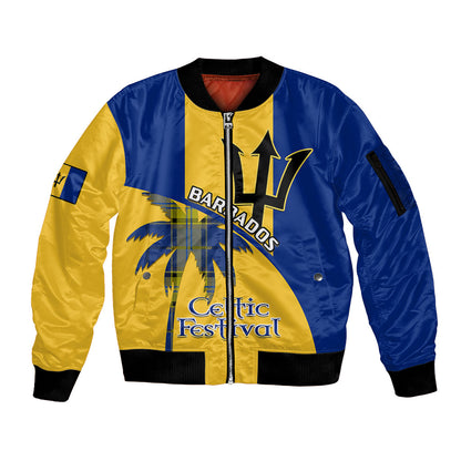 Personalised Barbados 2023 Sleeve Zip Bomber Jacket Celtic Festival Special Version