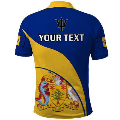 Custom Barbados Polo Shirt Barbadian Coat Of Arms