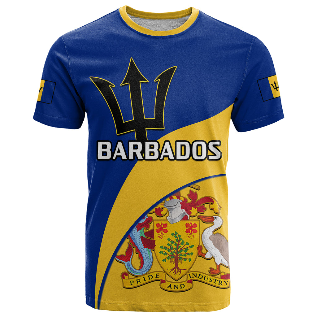 Personalised Barbados T Shirt Barbadian Coat Of Arms