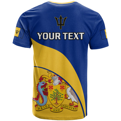 Personalised Barbados T Shirt Barbadian Coat Of Arms