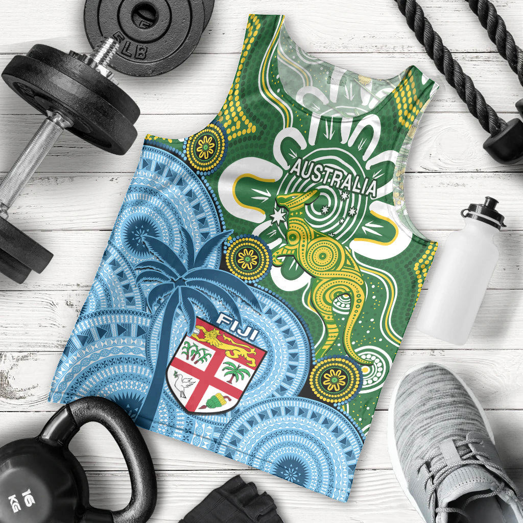 Australia And Fiji Men Tank Top Aboriginal Mix Fijian Tapa Unique Style