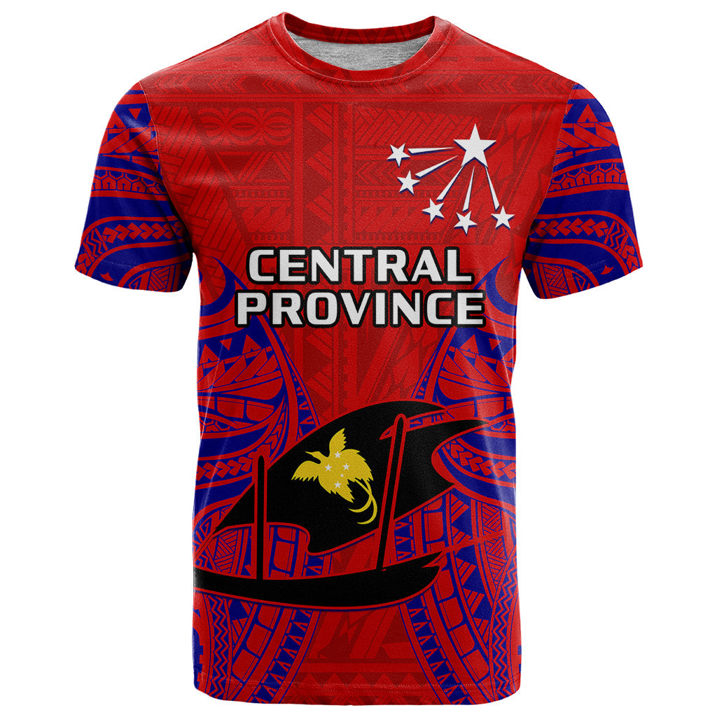 Papua New Guinea T Shirt Central Province Mix Coat Of Arms Polynesian Art