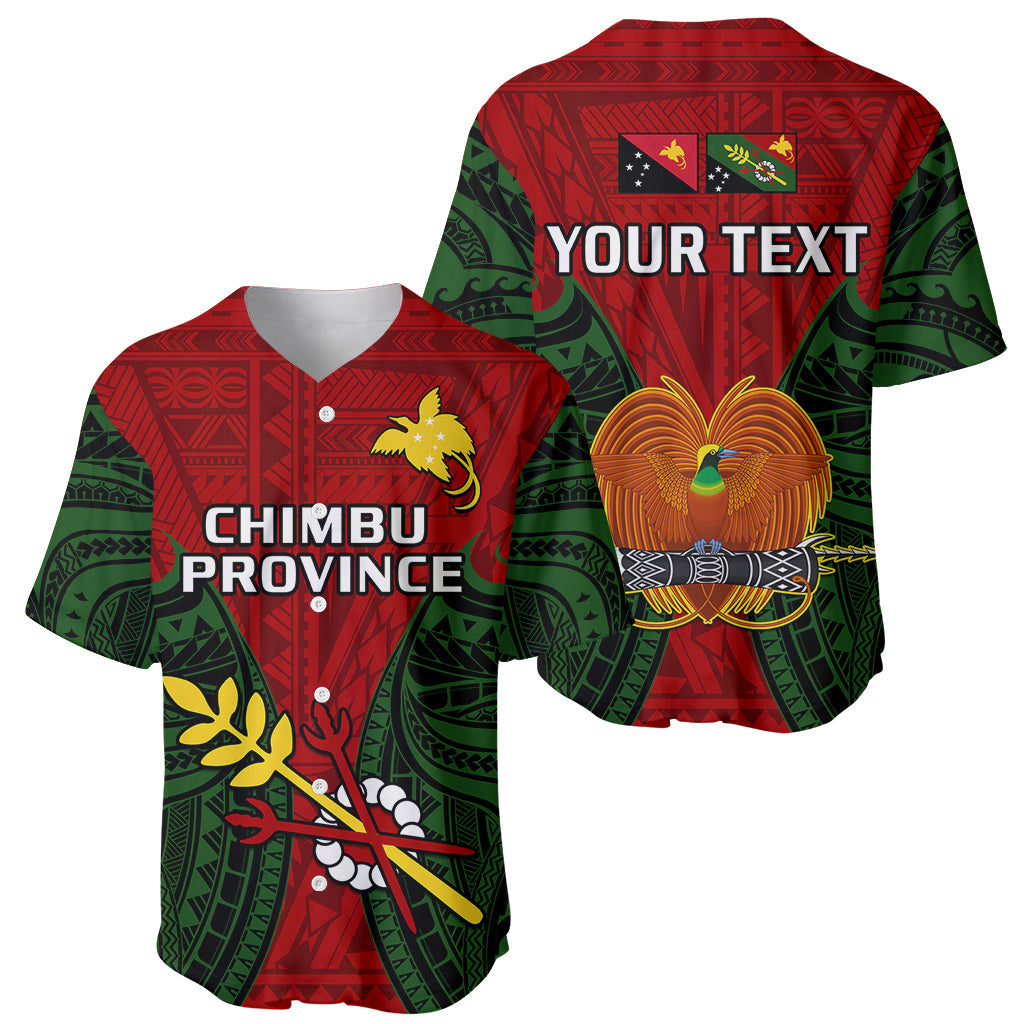 (Custom Personalised) Papua New Guinea Baseball Jersey Chimbu Province Mix Coat Of Arms Polynesian Art