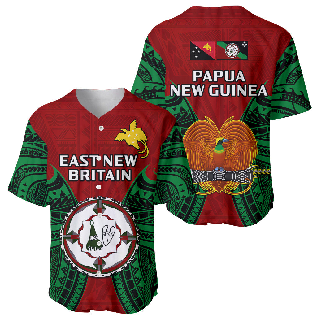 Papua New Guinea Baseball Jersey East New Britain Province Mix Coat Of Arms Polynesian Art