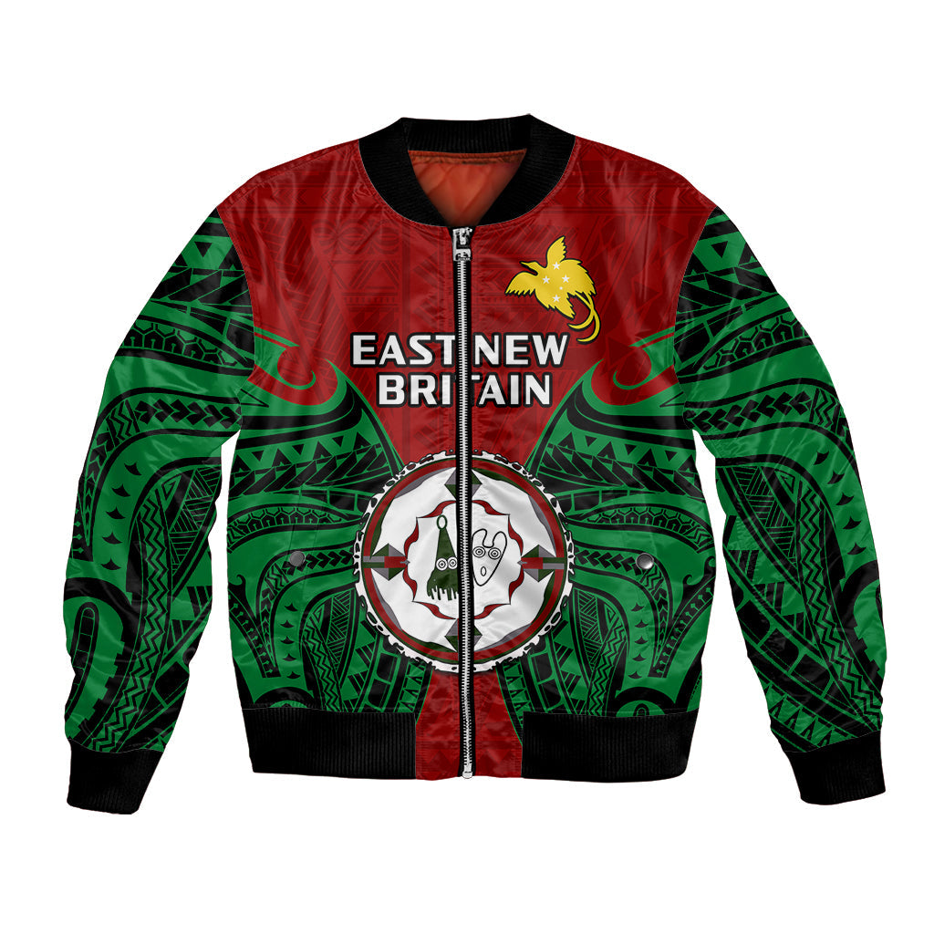 Papua New Guinea Bomber Jacket East New Britain Province Mix Coat Of Arms Polynesian Art