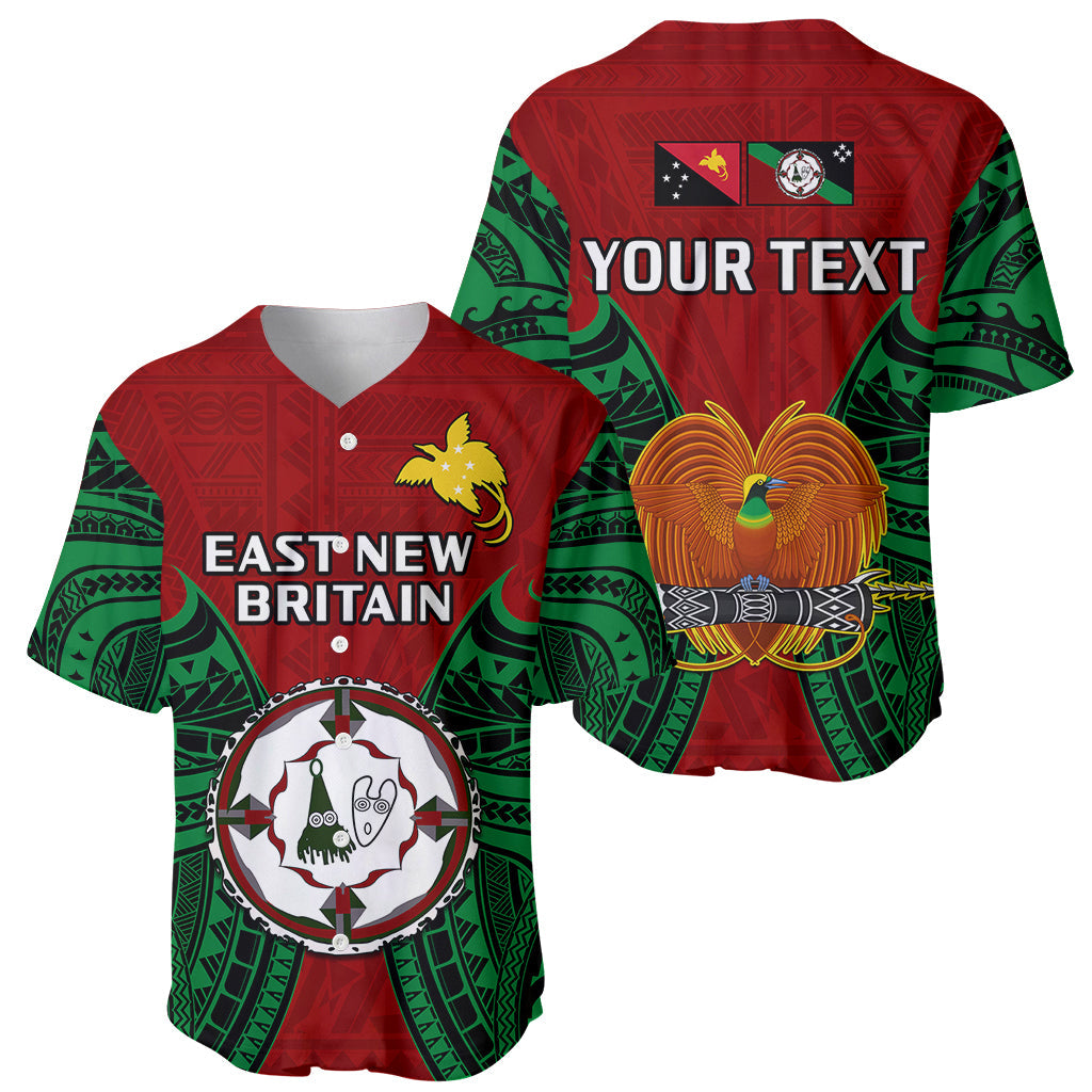(Custom Personalised) Papua New Guinea Baseball Jersey East New Britain Province Mix Coat Of Arms Polynesian Art