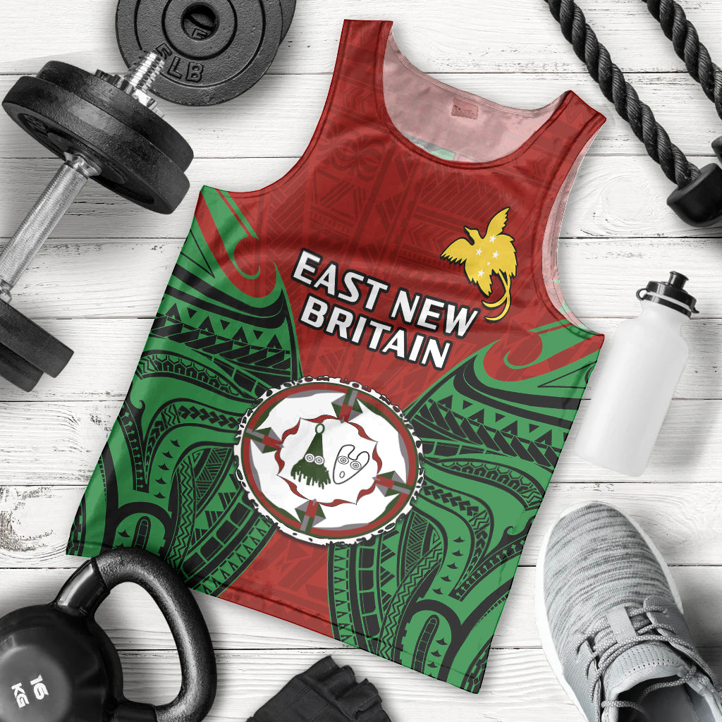 Papua New Guinea Men Tank Top East New Britain Province Mix Coat Of Arms Polynesian Art