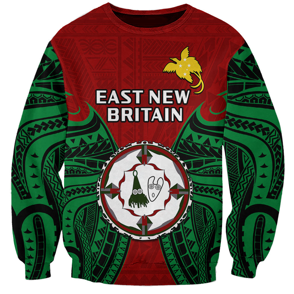 Papua New Guinea Sweatshirt East New Britain Province Mix Coat Of Arms Polynesian Art