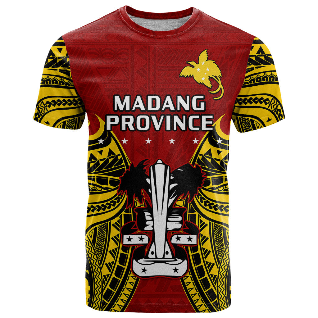 Papua New Guinea T Shirt Madang Province Mix Coat Of Arms Polynesian Art