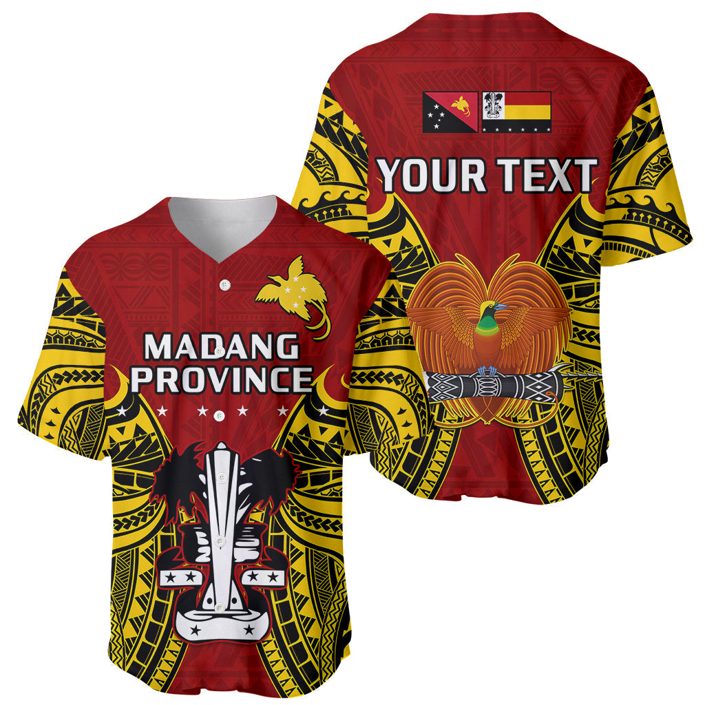 (Custom Personalised) Papua New Guinea Baseball Jersey Madang Province Mix Coat Of Arms Polynesian Art