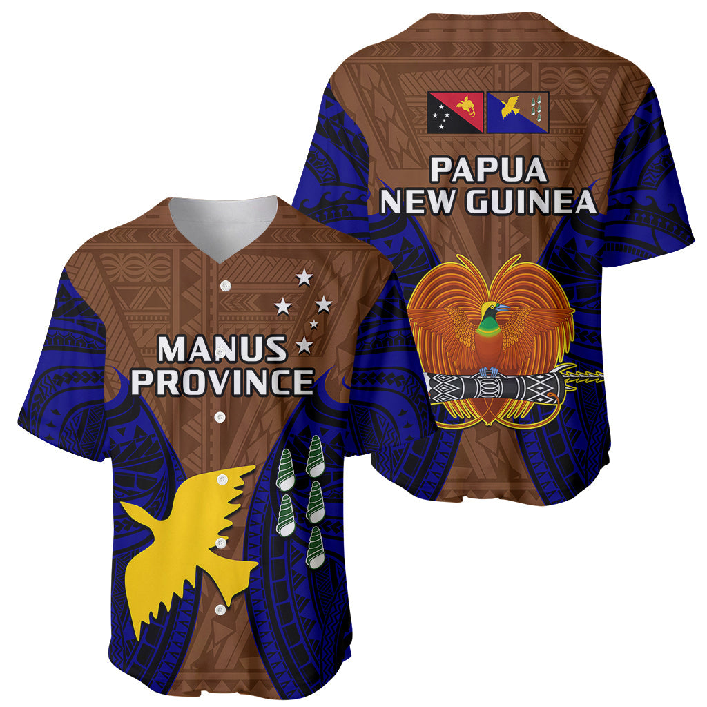 Papua New Guinea Baseball Jersey Manus Province Mix Coat Of Arms Polynesian Art