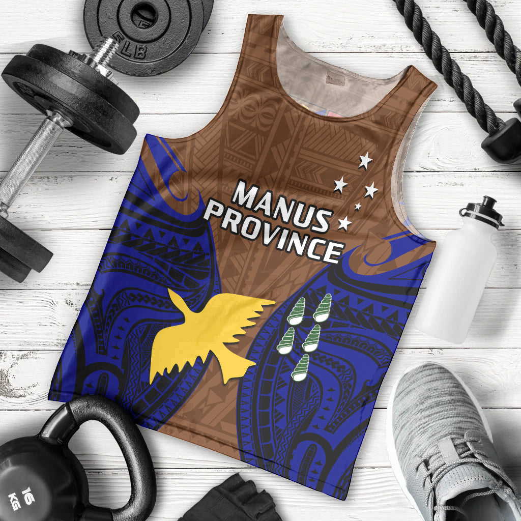 Papua New Guinea Men Tank Top Manus Province Mix Coat Of Arms Polynesian Art
