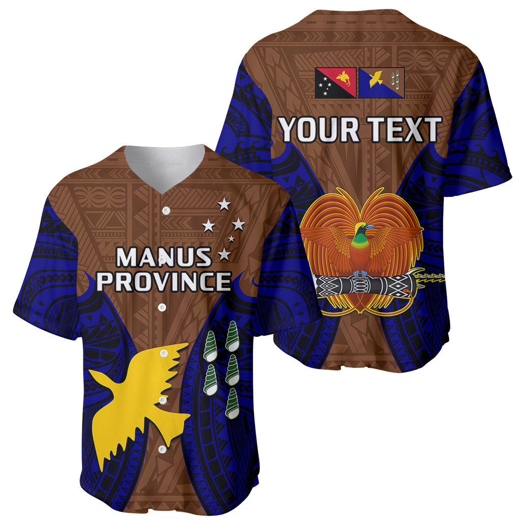 (Custom Personalised) Papua New Guinea Baseball Jersey Manus Province Mix Coat Of Arms Polynesian Art