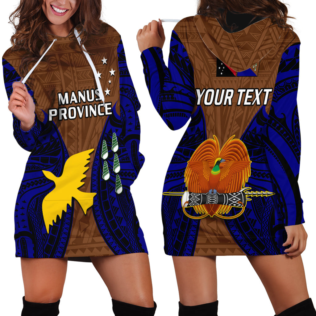 Custom Personalised Papua New Guinea Hoodie Dress Manus Province Mix Coat Of Arms Polynesian Art