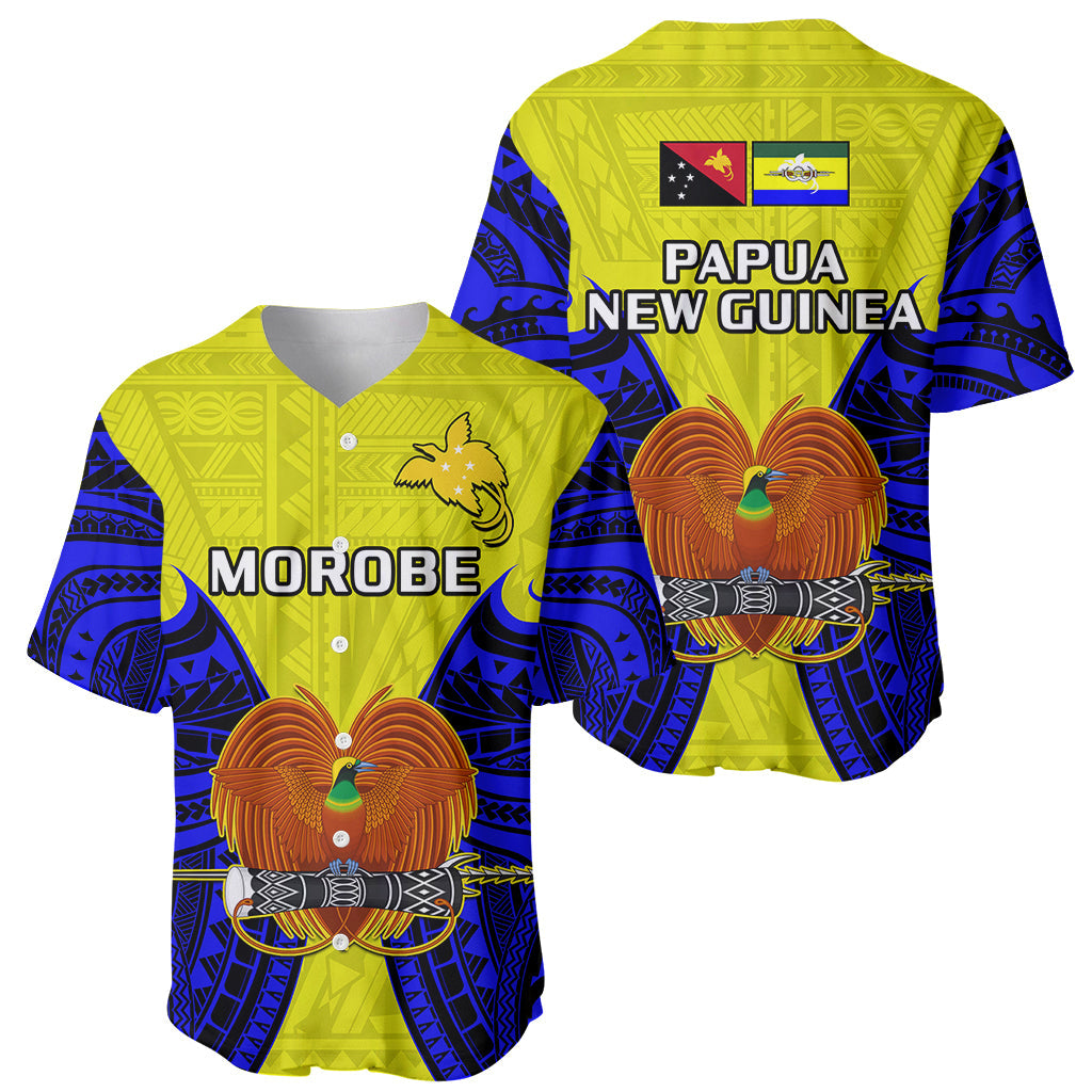 Papua New Guinea Baseball Jersey Morobe Province Mix Coat Of Arms Polynesian Art