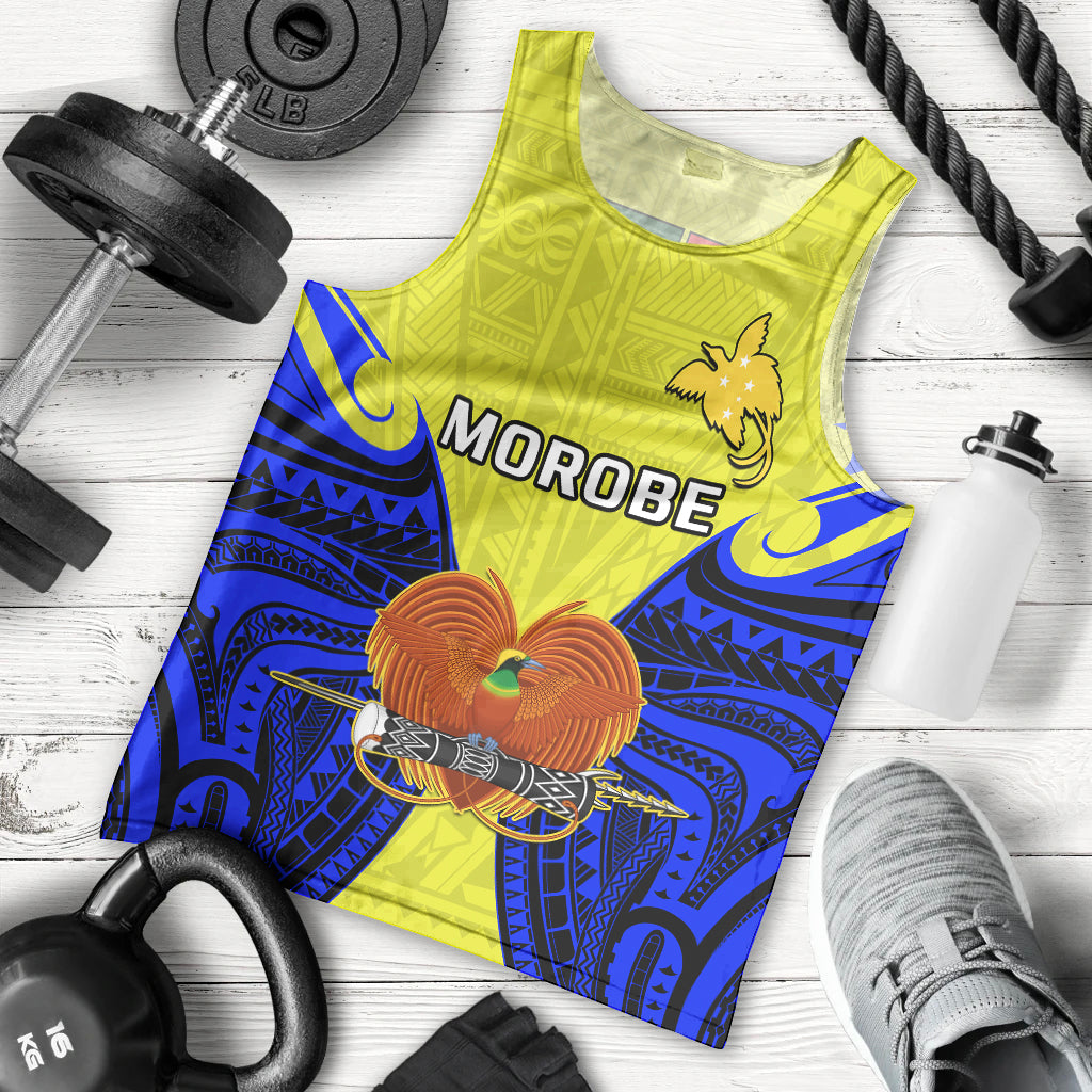 Papua New Guinea Men Tank Top Morobe Province Mix Coat Of Arms Polynesian Art