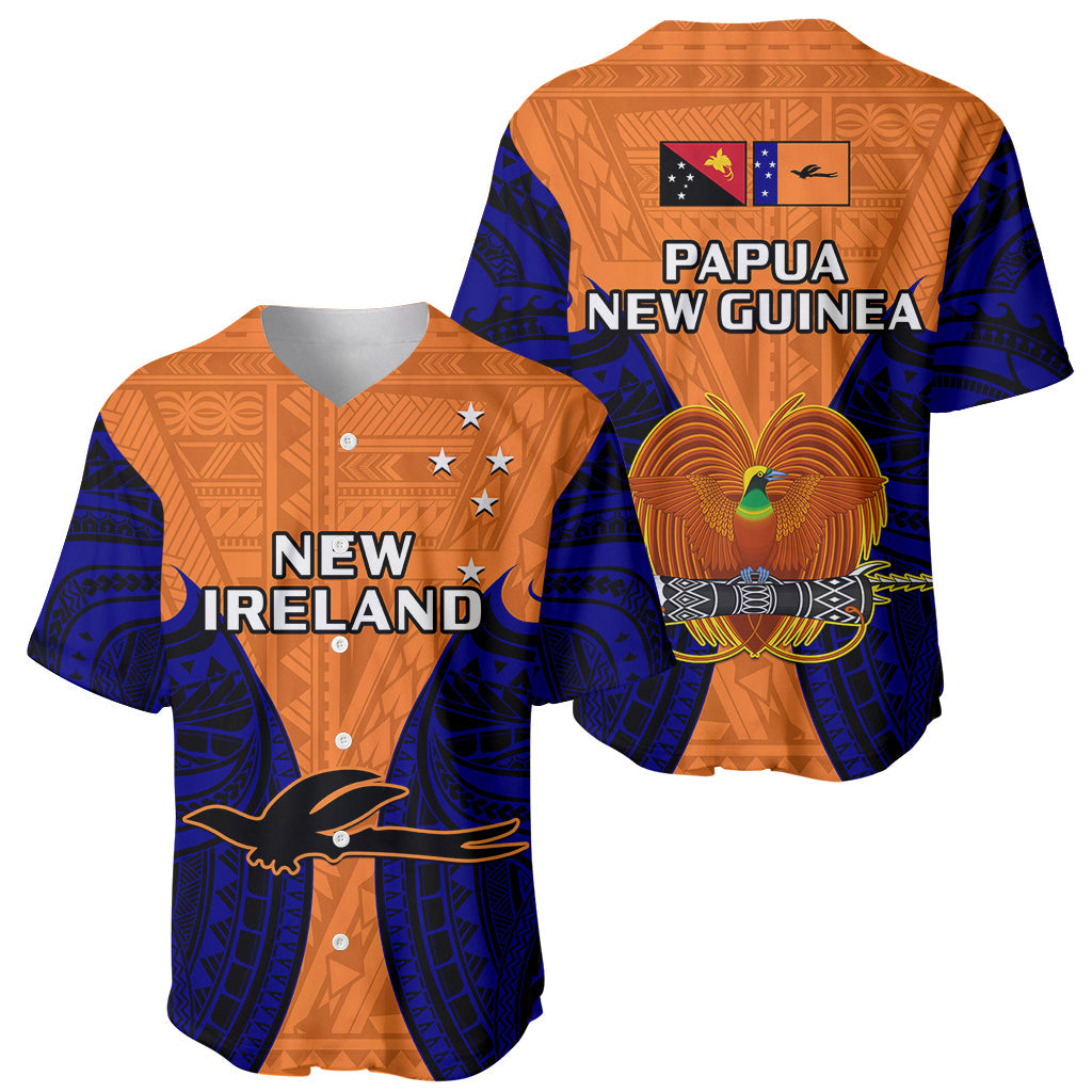 Papua New Guinea Baseball Jersey New Ireland Province Mix Coat Of Arms Polynesian Art