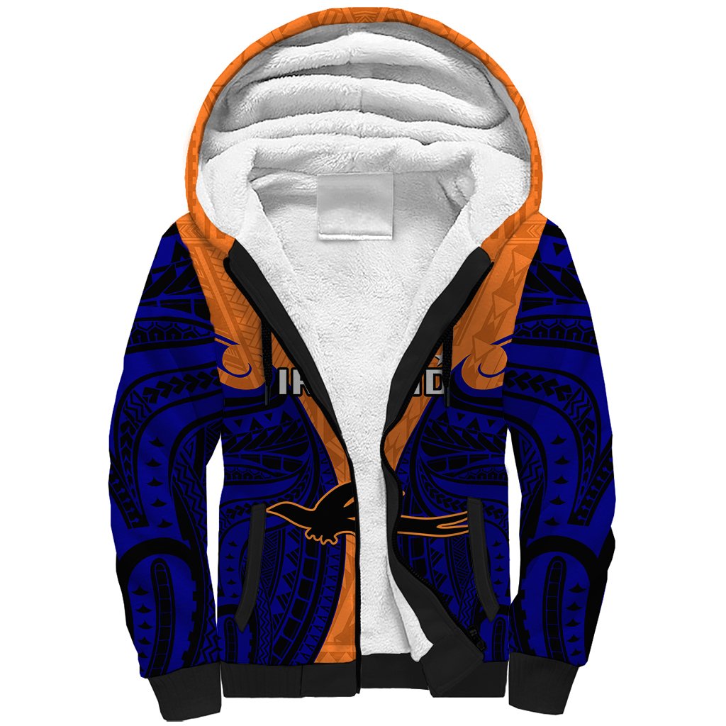 (Custom Personalised) Papua New Guinea Sherpa Hoodie New Ireland Province Mix Coat Of Arms Polynesian Art
