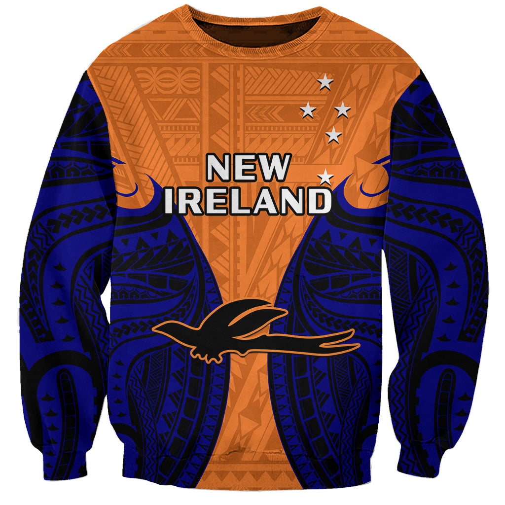 Papua New Guinea Sweatshirt New Ireland Province Mix Coat Of Arms Polynesian Art