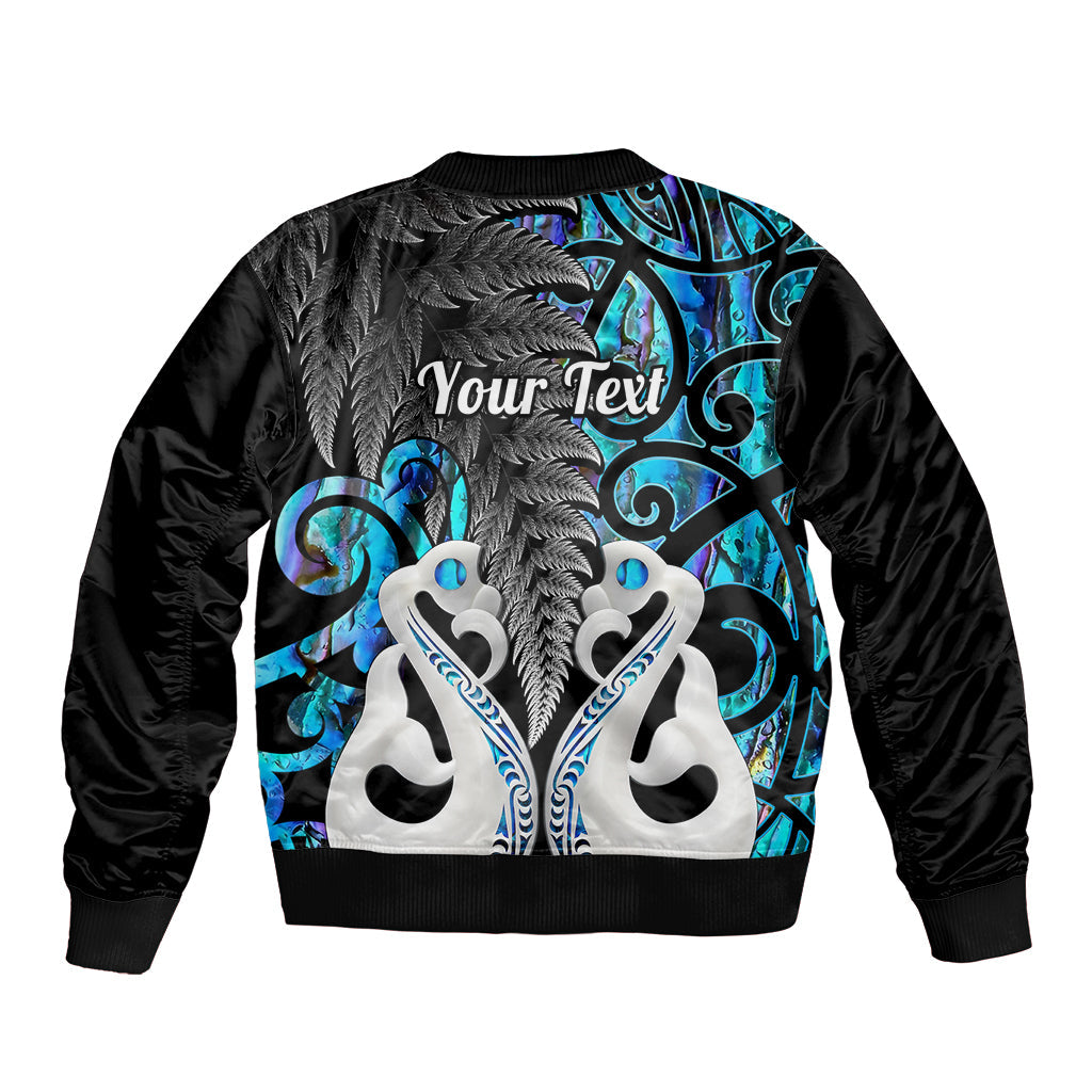 Personalised New Zealand Bomber Jacket Te Manaia Mangopare Maori And Fern Blue Style