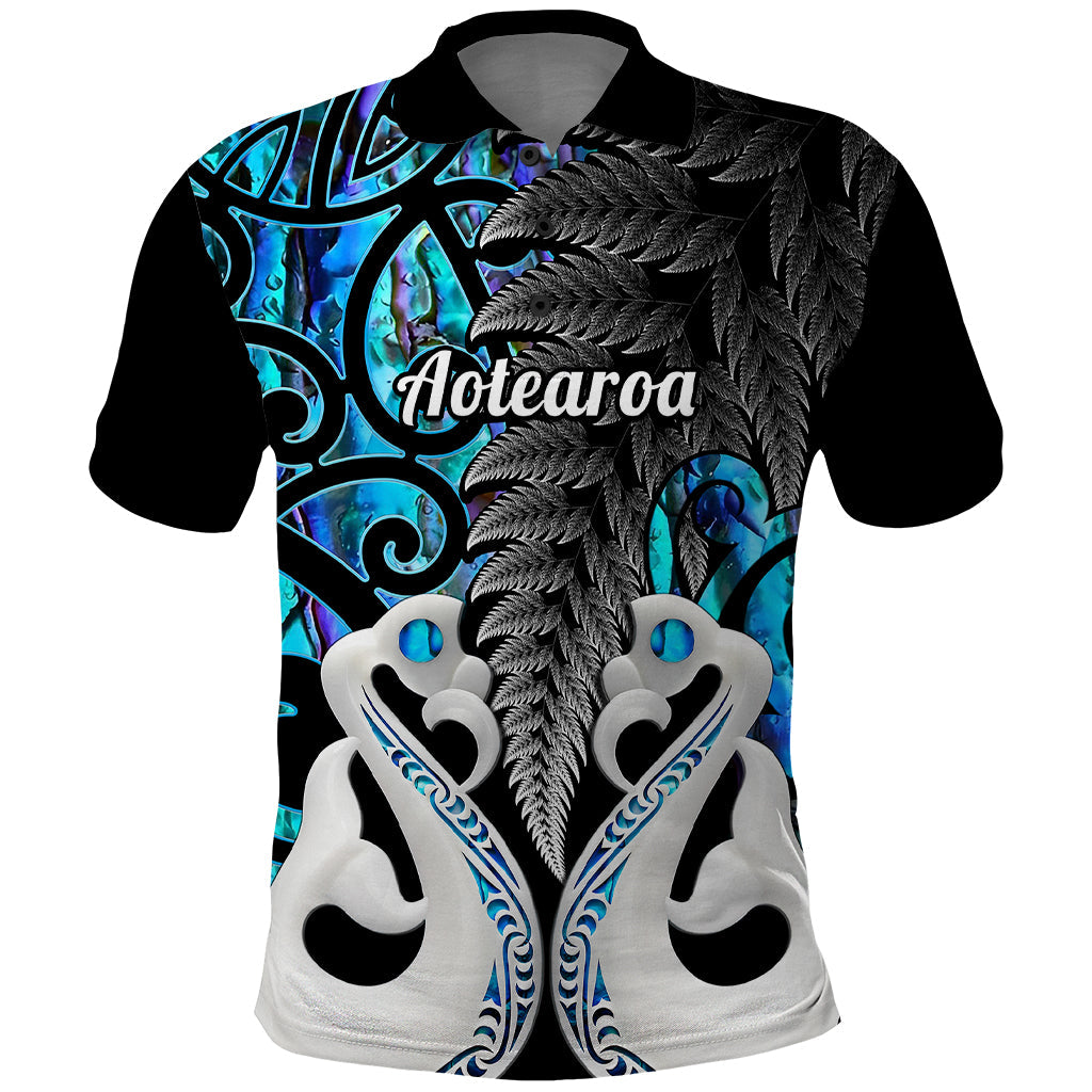 Personalised New Zealand Polo Shirt Te Manaia Mangopare Maori And Fern Blue Style