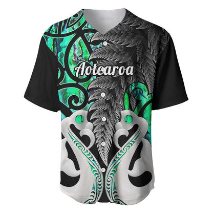 Personalised New Zealand Baseball Jersey Te Manaia Mangopare Maori And Fern Green Style