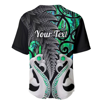 Personalised New Zealand Baseball Jersey Te Manaia Mangopare Maori And Fern Green Style