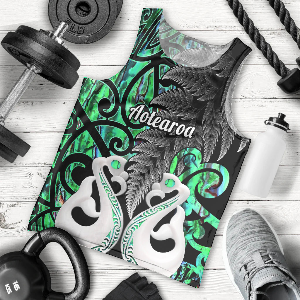 Personalised New Zealand Men Tank Top Te Manaia Mangopare Maori And Fern Green Style