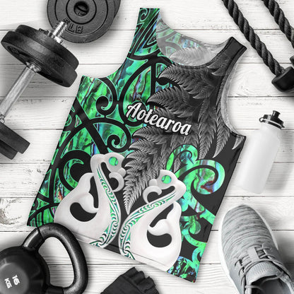 Personalised New Zealand Men Tank Top Te Manaia Mangopare Maori And Fern Green Style