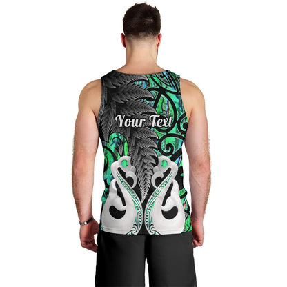 Personalised New Zealand Men Tank Top Te Manaia Mangopare Maori And Fern Green Style