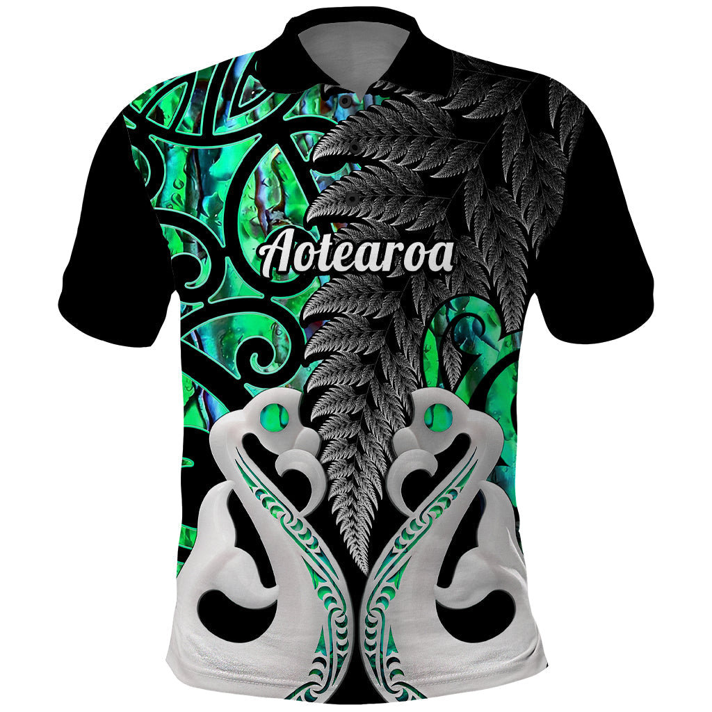 Personalised New Zealand Polo Shirt Te Manaia Mangopare Maori And Fern Green Style