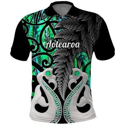 Personalised New Zealand Polo Shirt Te Manaia Mangopare Maori And Fern Green Style