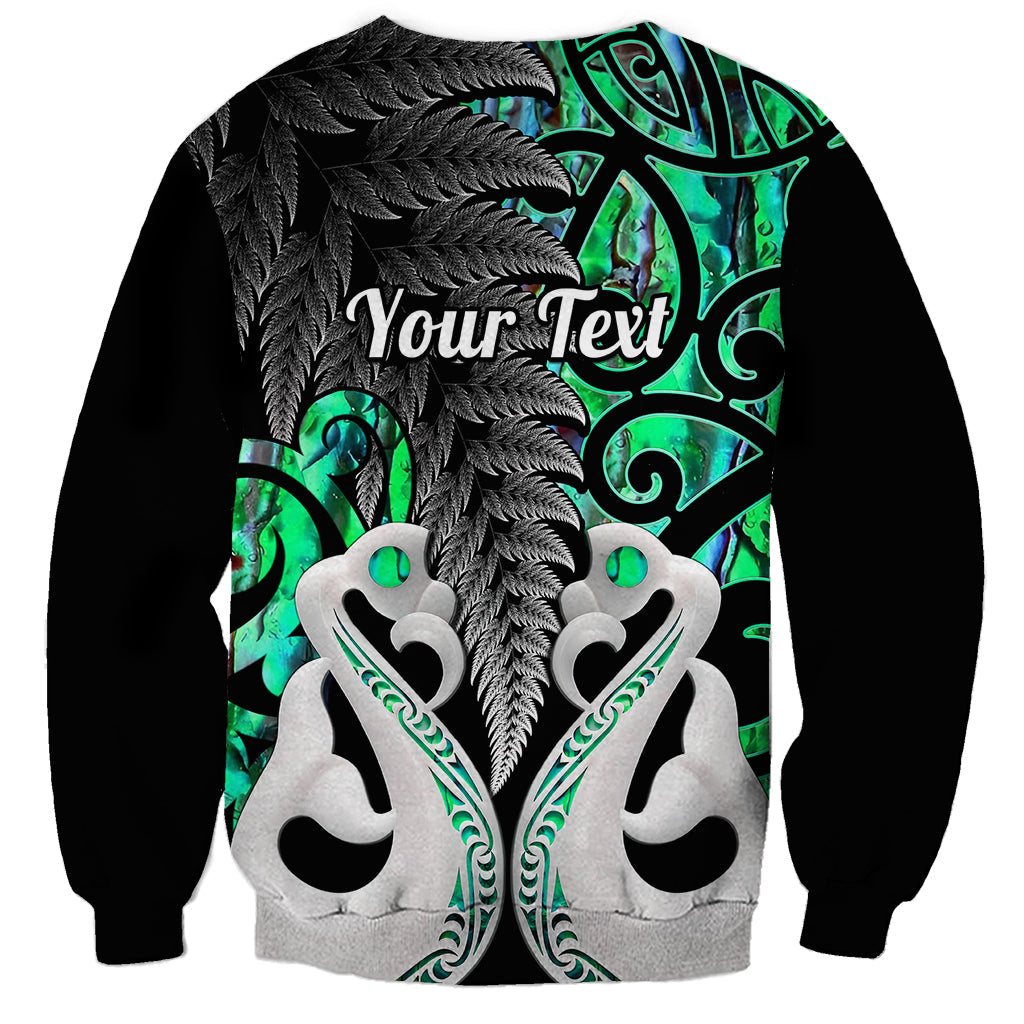 Personalised New Zealand Sweatshirt Te Manaia Mangopare Maori And Fern Green Style