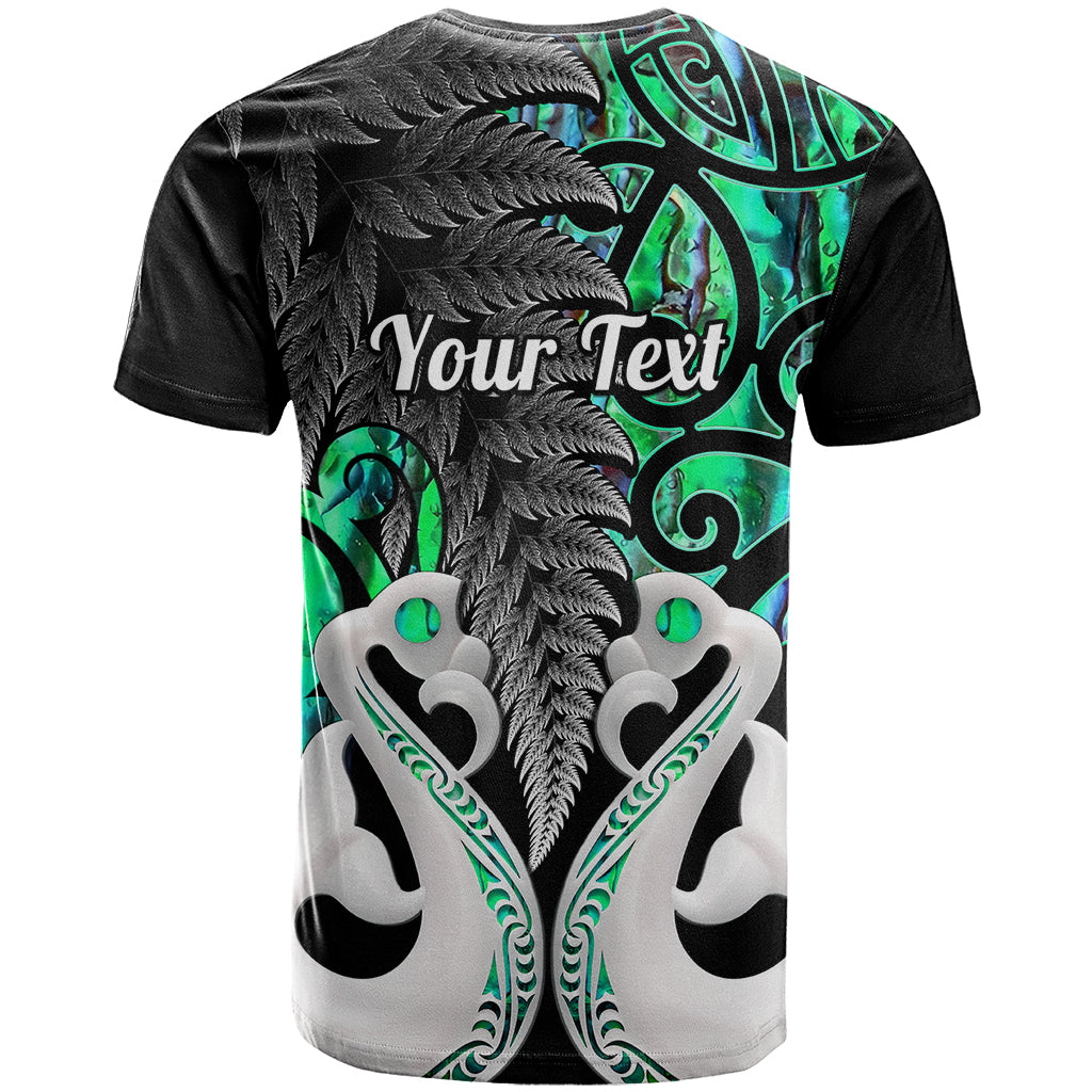 Personalised New Zealand T Shirt Te Manaia Mangopare Maori And Fern Green Style