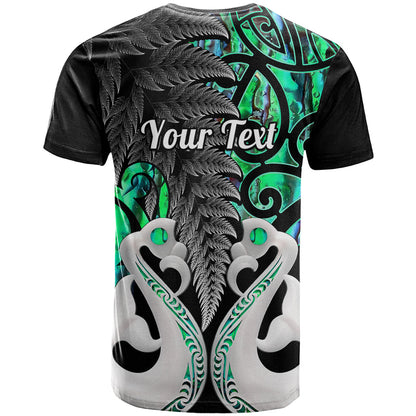 Personalised New Zealand T Shirt Te Manaia Mangopare Maori And Fern Green Style