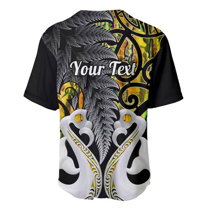Personalised New Zealand Baseball Jersey Te Manaia Mangopare Maori And Fern Gold Style